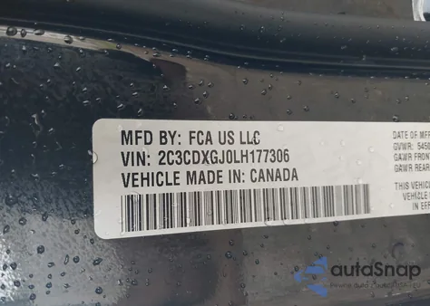2020 Dodge Charger Scat Pack Rwd from USA, damaged, VIN 2C3CDXGJ0LH177306
